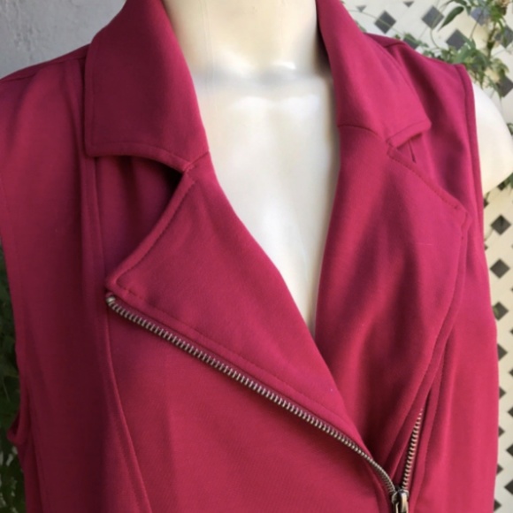 TORRID Maroon Wine Motorcycle Moto Cropped Vest 2 - Picture 6 of 9